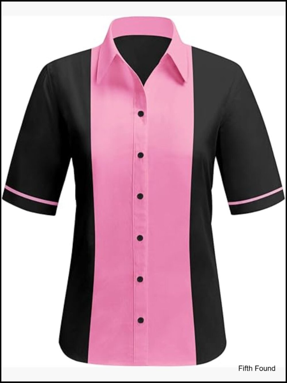 1950s Retro Bowling Shirt Short Sleeve Button Up Sock Hop Costume Top